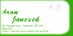 aron jancsek business card